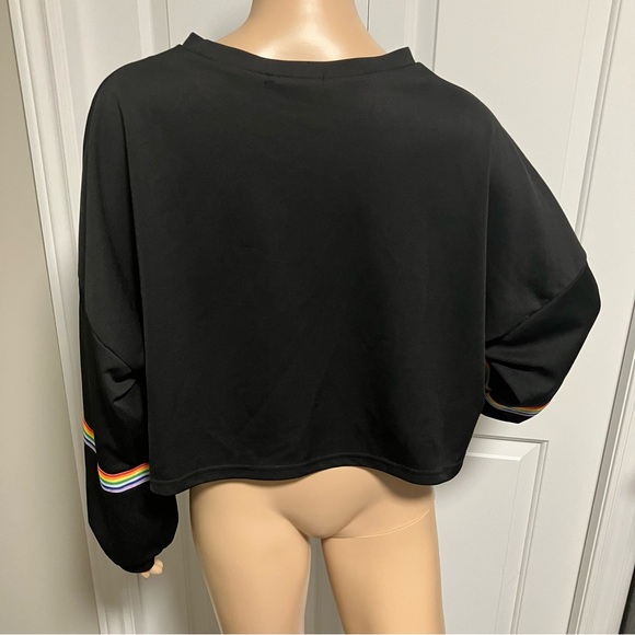 RomWe | Black crop long sleeve sweater - Picture 2 of 9